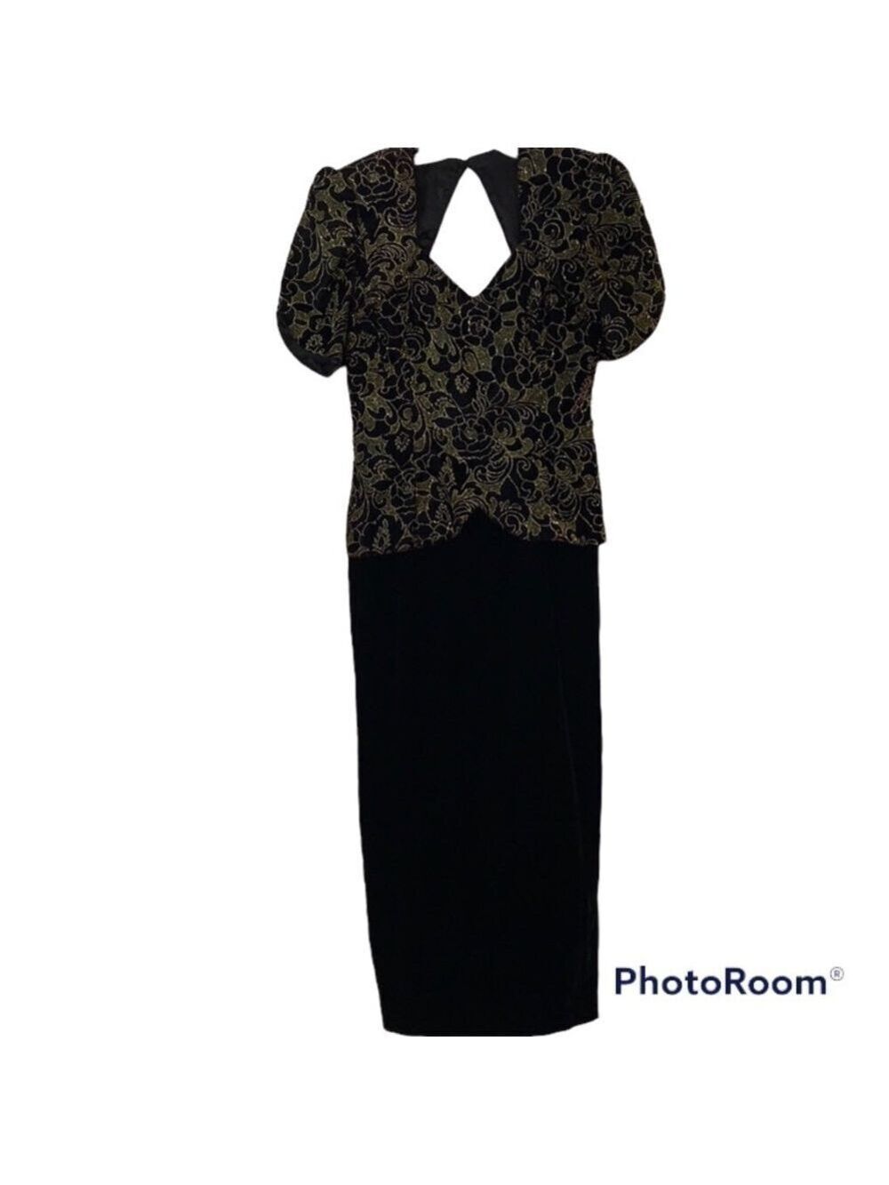 Black Velvet Maxi Dress Prom Scott McClintock Gown